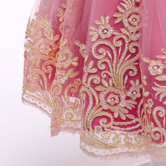 Boutique Luxury Flower Girl Lace Wedding Birthday Dress 5025 - Picture 7 of 8